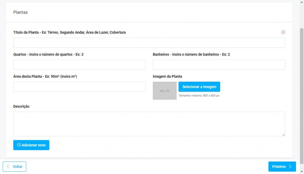 plantas dos imóveis a comercializar